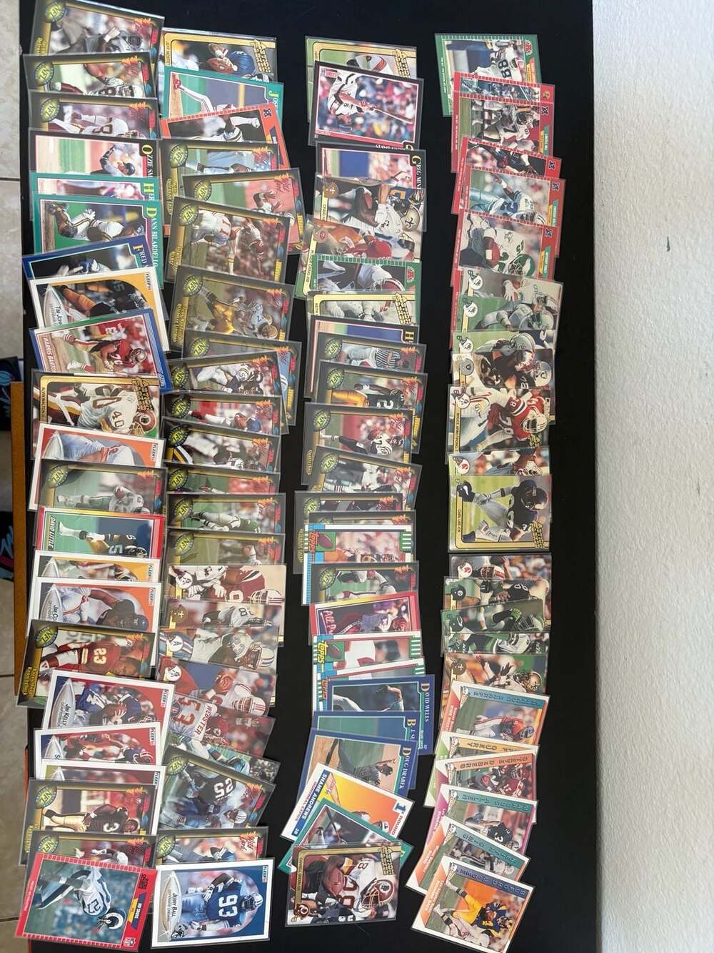 90-100 Vintage Football Card Lot NFL Bulk 1 Penny Sleeves Mixed Brands Baseball